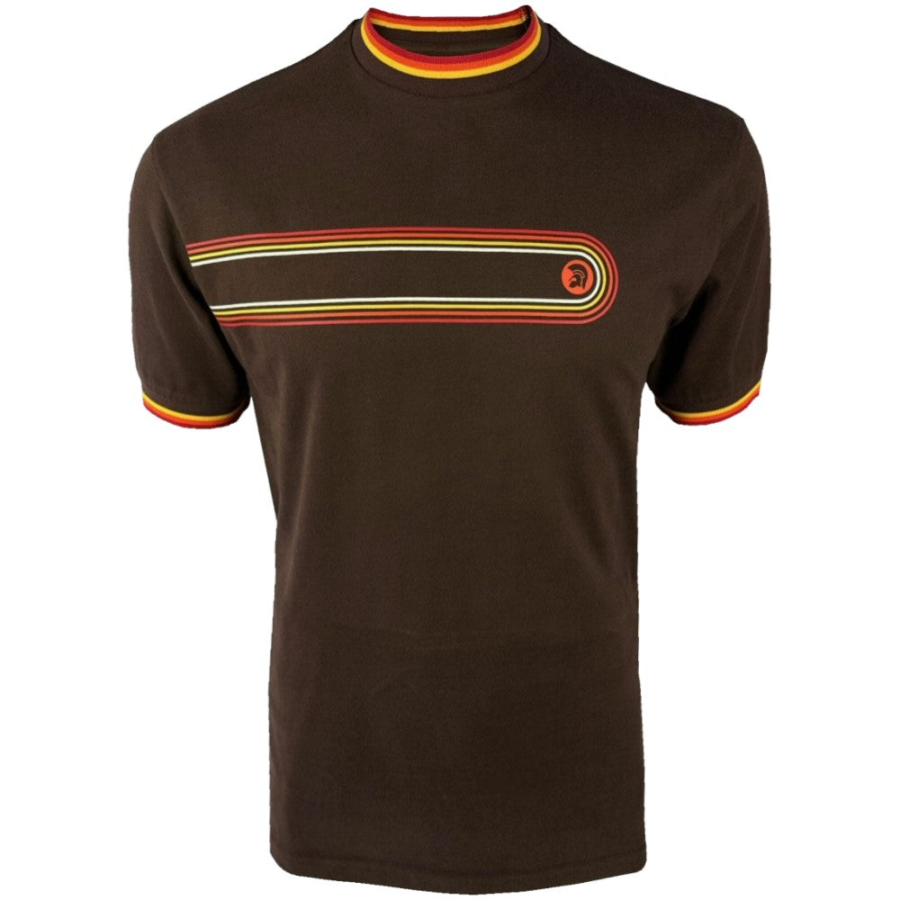 Trojan Records Retro Gradient Stripe T-Shirt Choco