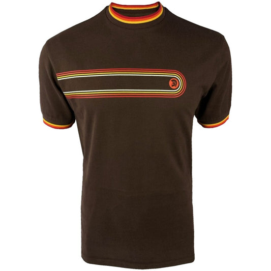 Trojan Records Retro Gradient Stripe T-Shirt Choco