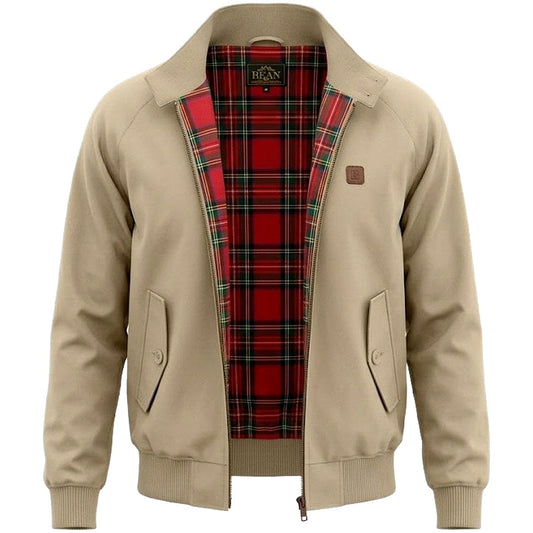 Trojan Records Classic Tartan Lined Harrington Jacket Stone