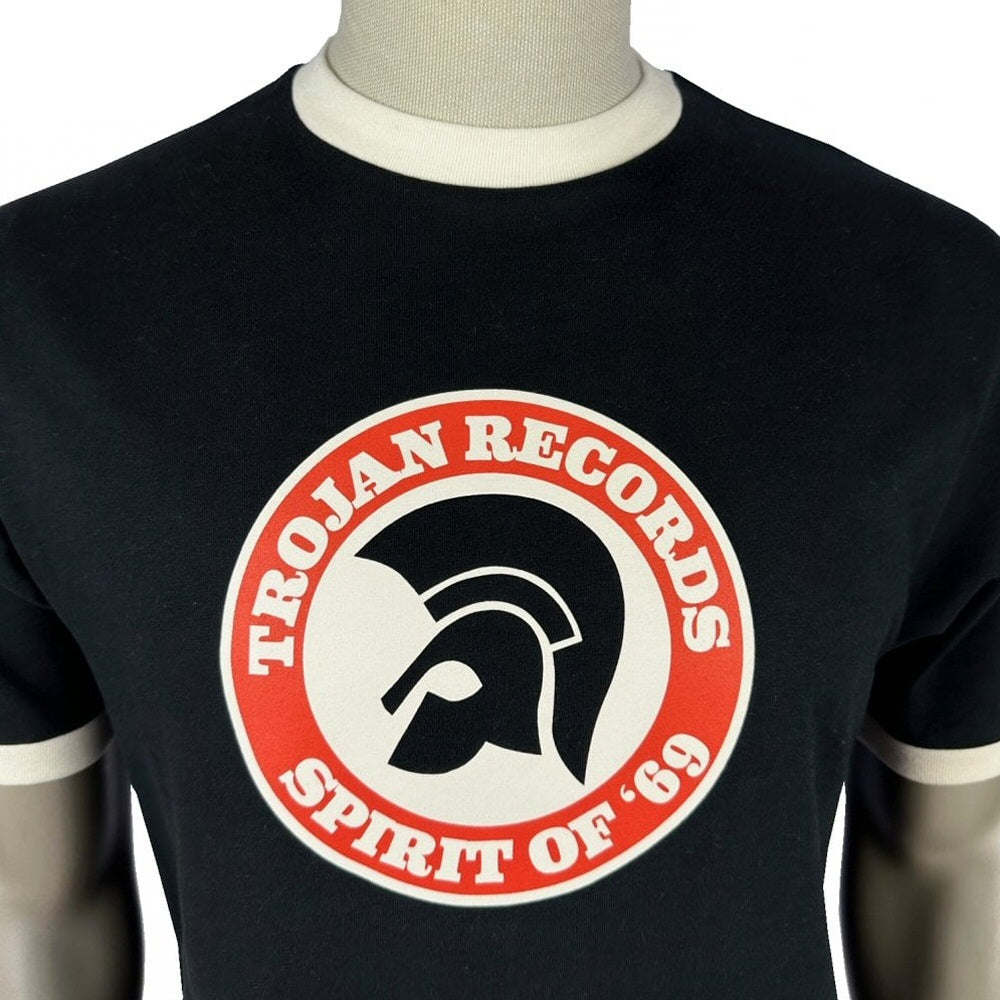 Trojan Records Spirit Of '69 Print Ringer T-Shirt Black