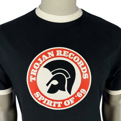 Trojan Records Spirit Of '69 Print Ringer T-Shirt Black