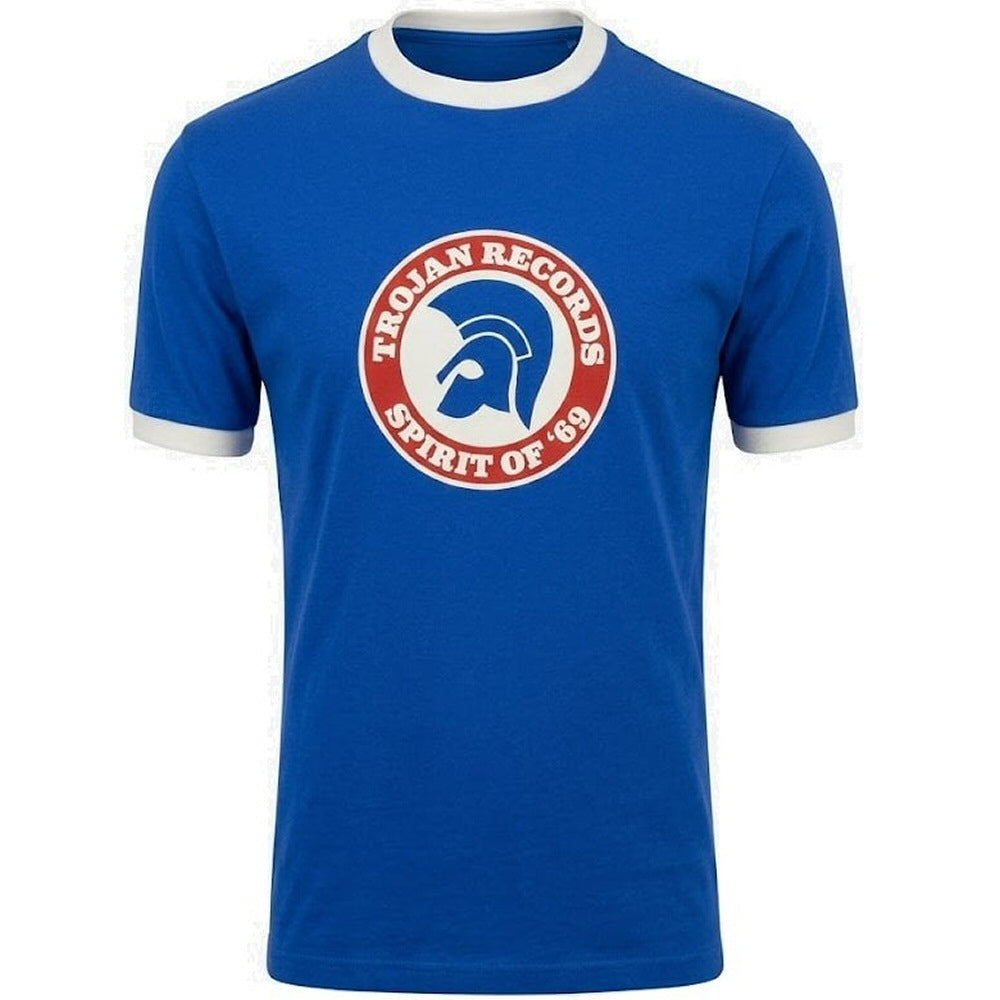 Trojan Records Spirit Of '69 Print Ringer T-Shirt Cobalt