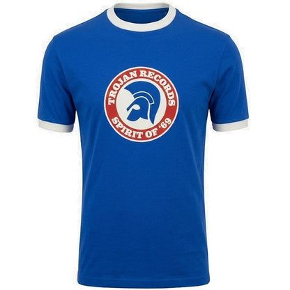 Trojan Records Spirit Of '69 Print Ringer T-Shirt Cobalt