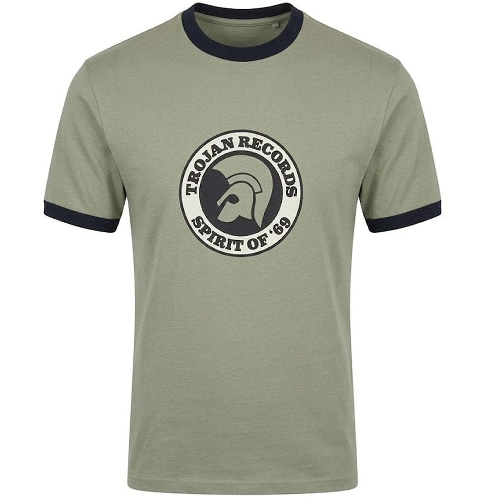 Trojan Records Spirit Of '69 Print Ringer T-Shirt Grey