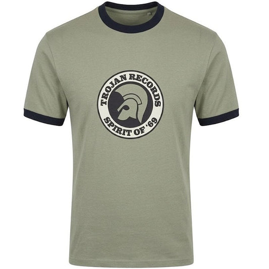 Trojan Records Spirit Of '69 Print Ringer T-Shirt Grey