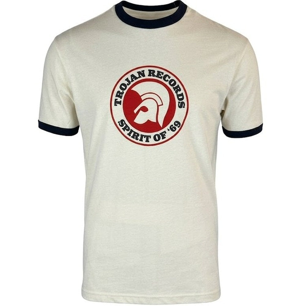 Trojan Records Spirit Of '69 Print Ringer T-Shirt Ecru