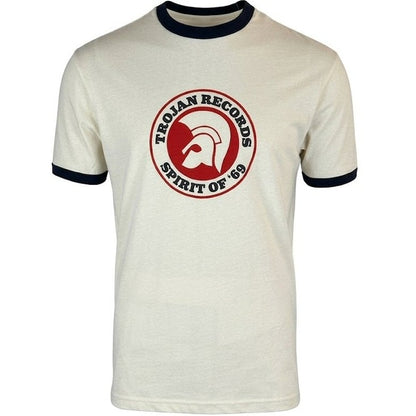 Trojan Records Spirit Of '69 Print Ringer T-Shirt Ecru