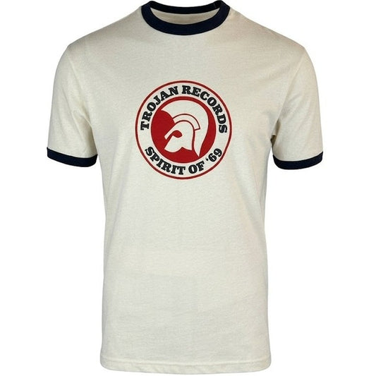Trojan Records Spirit Of '69 Print Ringer T-Shirt Ecru