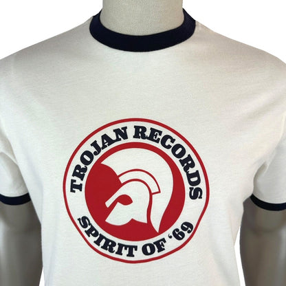 Trojan Records Spirit Of '69 Print Ringer T-Shirt Ecru