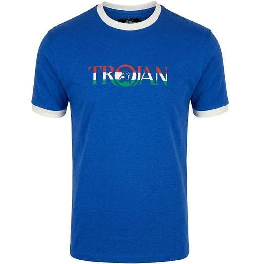 Trojan Records Logo Ringer T-Shirt Cobalt