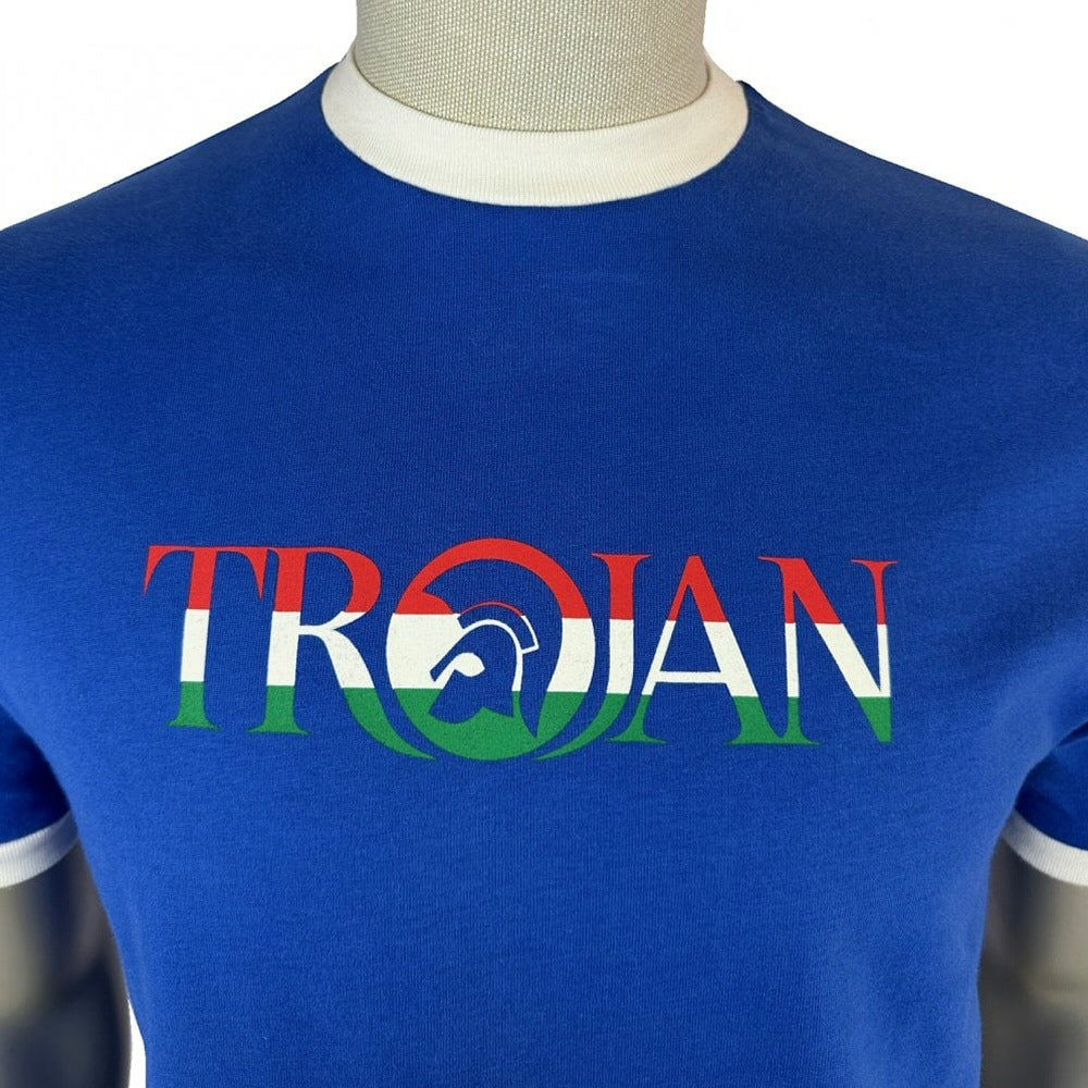 Trojan Records Logo Ringer T-Shirt Cobalt