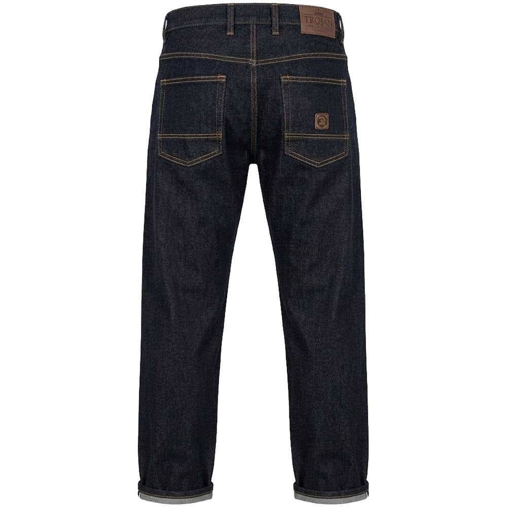 Trojan Records Zip Fly Blue / Black Denim Jeans