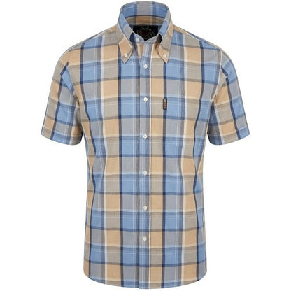 Trojan Records Windowpane Check Shirt With Pocket Square Powder