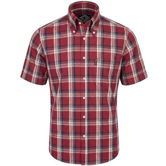 Trojan Records Classic Plaid Check Shirt With Pocket Square Port