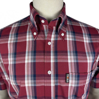 Trojan Records Classic Plaid Check Shirt With Pocket Square Port