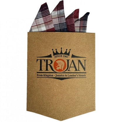 Trojan Records Classic Plaid Check Shirt With Pocket Square Port