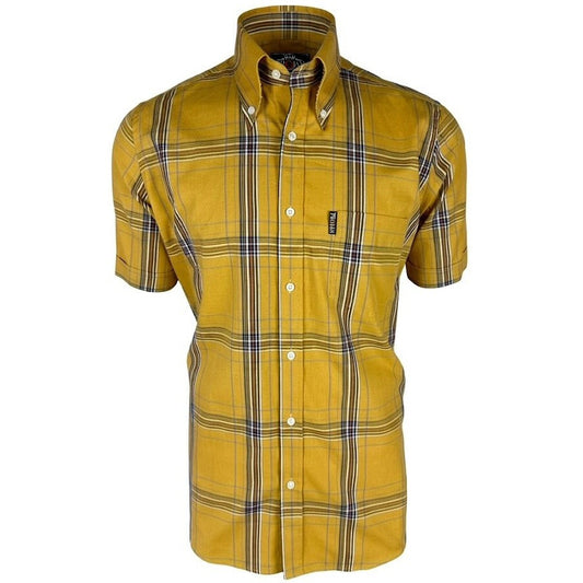 Trojan Records Classic Large Check Shirt With Pocket Square Mustard