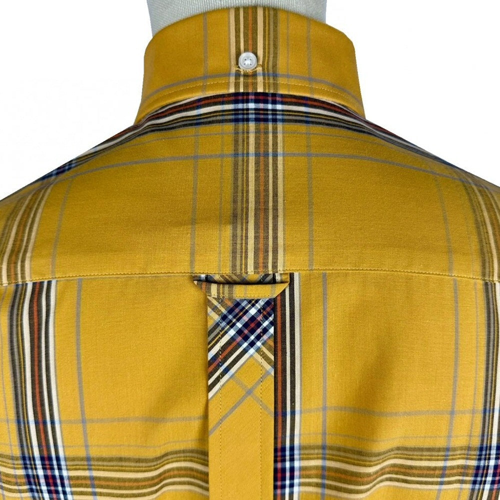 Trojan Records Classic Large Check Shirt With Pocket Square Mustard