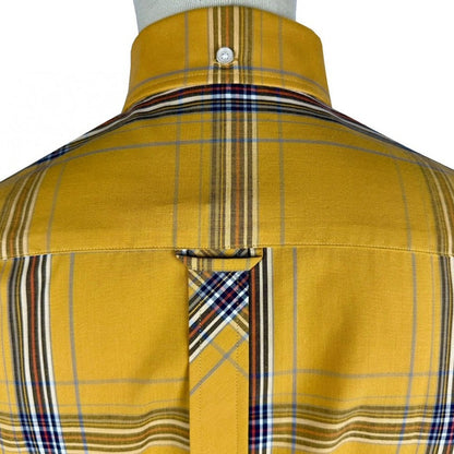 Trojan Records Classic Large Check Shirt With Pocket Square Mustard