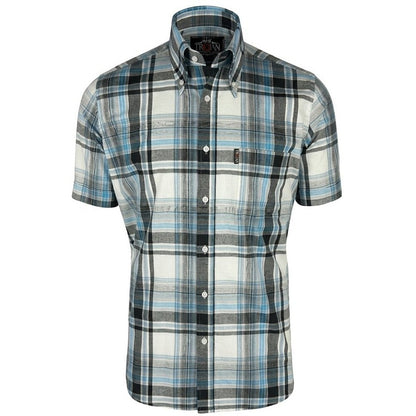 Trojan Records Classic Tartan Check Shirt With Pocket Square Black