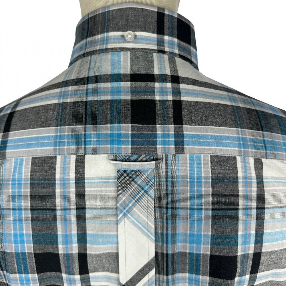 Trojan Records Classic Tartan Check Shirt With Pocket Square Black