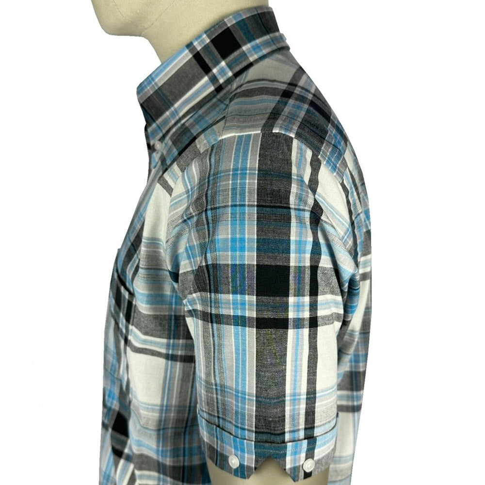 Trojan Records Classic Tartan Check Shirt With Pocket Square Black