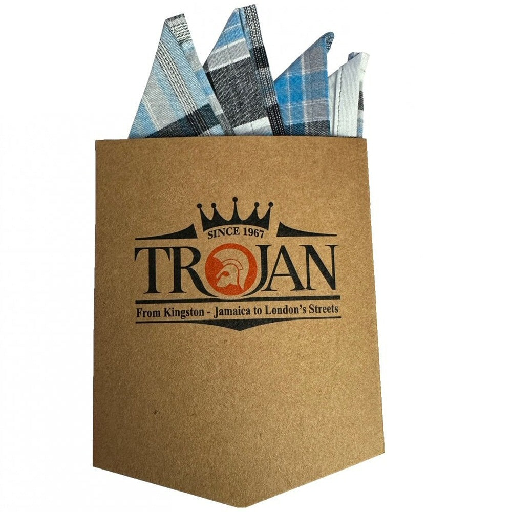Trojan Records Classic Tartan Check Shirt With Pocket Square Black