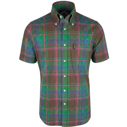 Trojan Records Classic Tartan Check Shirt With Pocket Square Chocolate