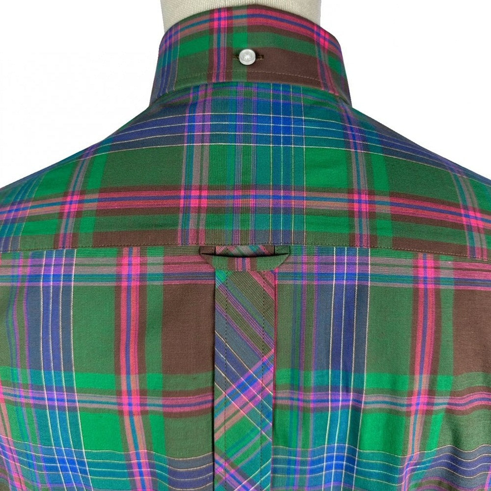 Trojan Records Classic Tartan Check Shirt With Pocket Square Chocolate