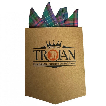 Trojan Records Classic Tartan Check Shirt With Pocket Square Chocolate