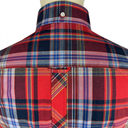 Trojan Records Classic Tartan Check Shirt With Pocket Square Blood