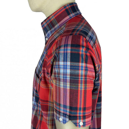 Trojan Records Classic Tartan Check Shirt With Pocket Square Blood