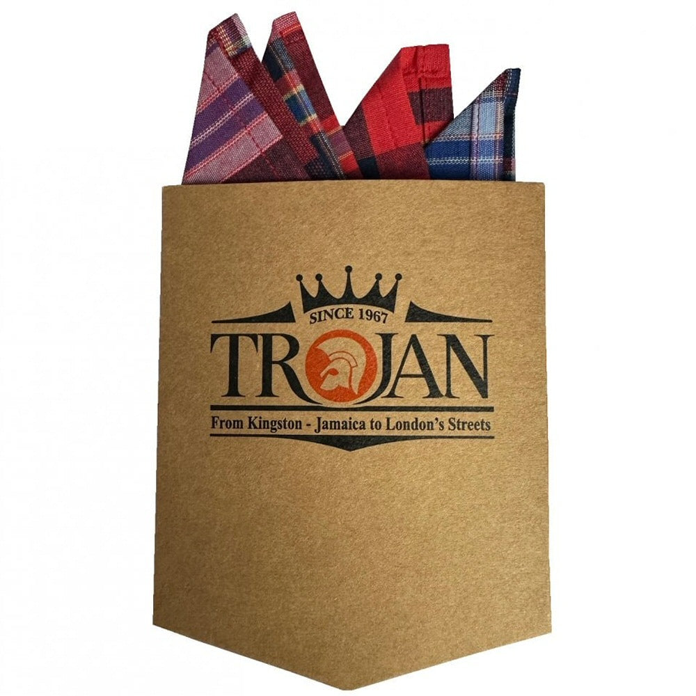 Trojan Records Classic Tartan Check Shirt With Pocket Square Blood