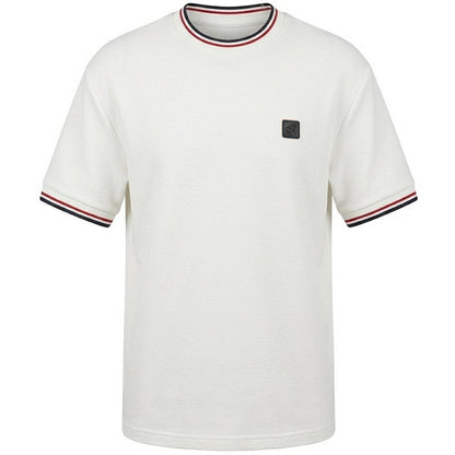 Trojan Records Ottoman Rib Tipped T-Shirt Ecru