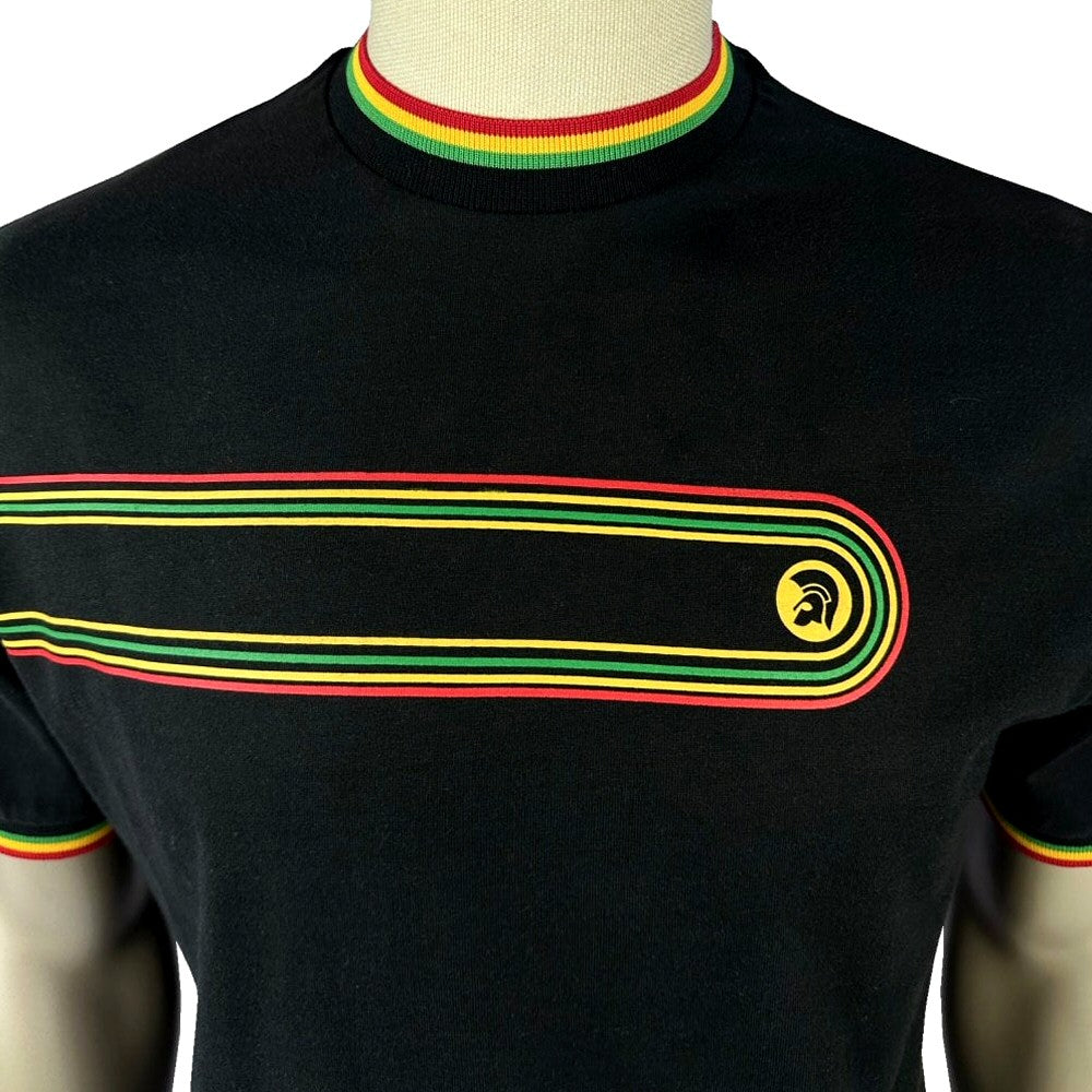 Trojan Records Retro Gradient Stripe T-Shirt Black