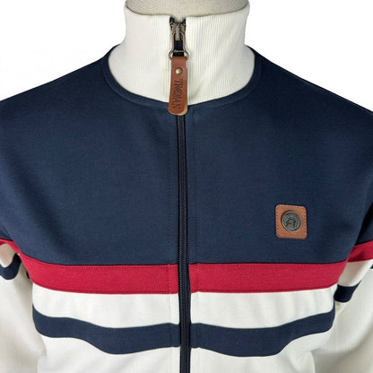 Trojan Records Retro Stripe Track Top Ecru