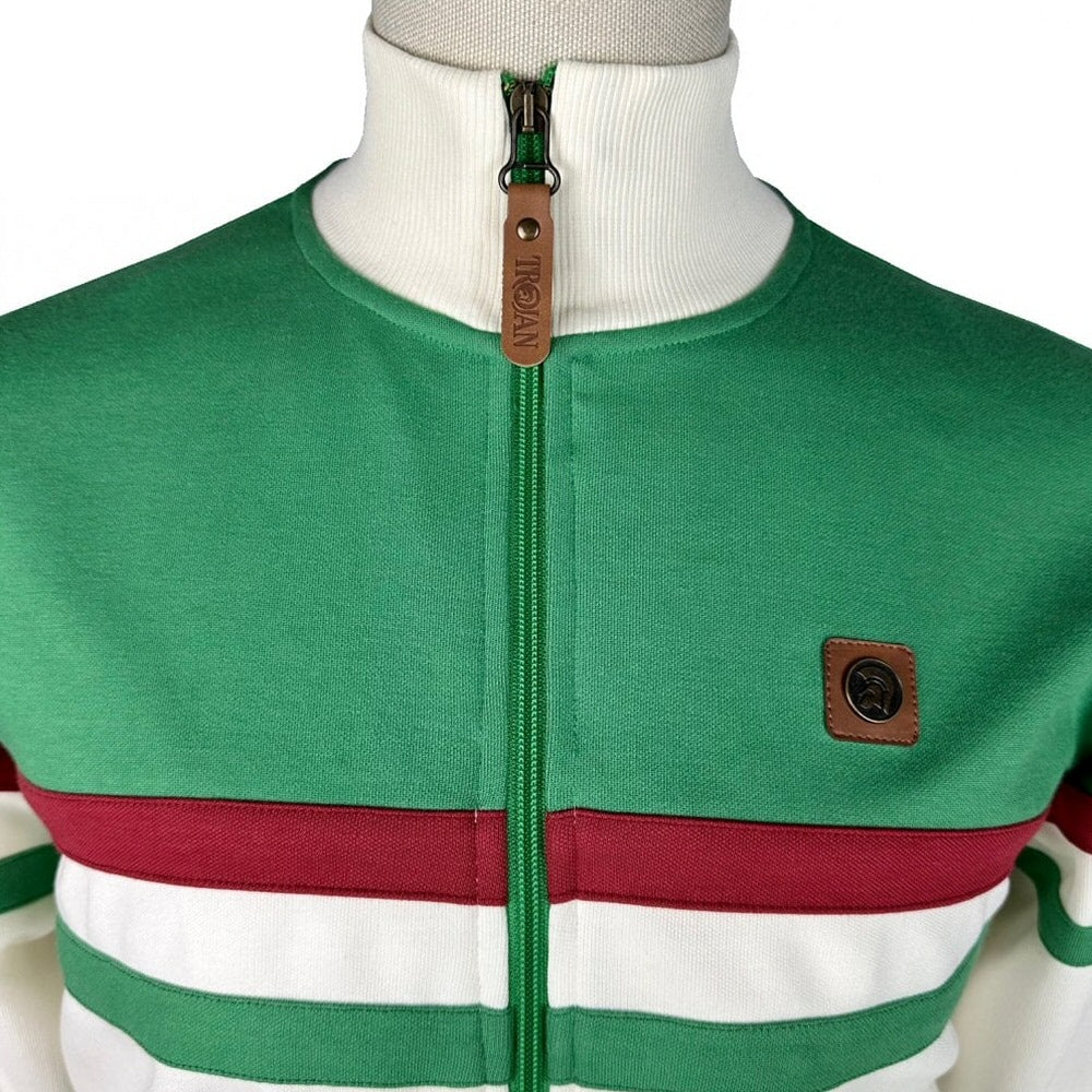 Trojan Records Retro Stripe Track Top Emerald