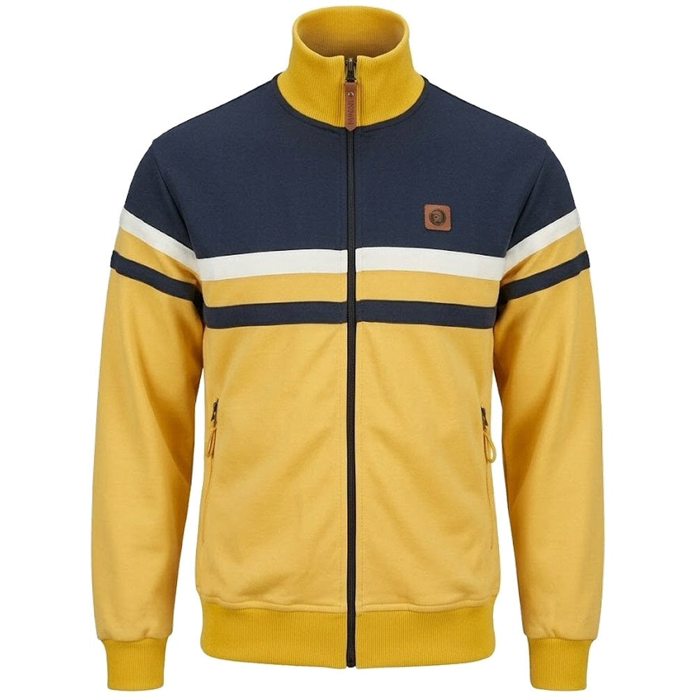 Trojan Records Retro Stripe Track Top Mustard