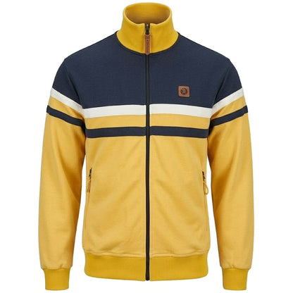 Trojan Records Retro Stripe Track Top Mustard