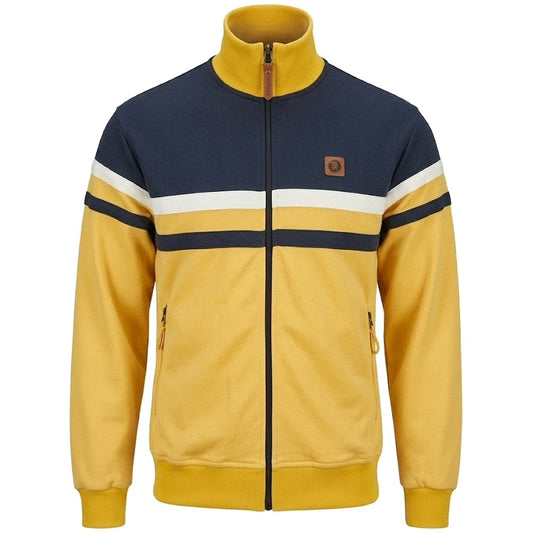 Trojan Records Retro Stripe Track Top Mustard
