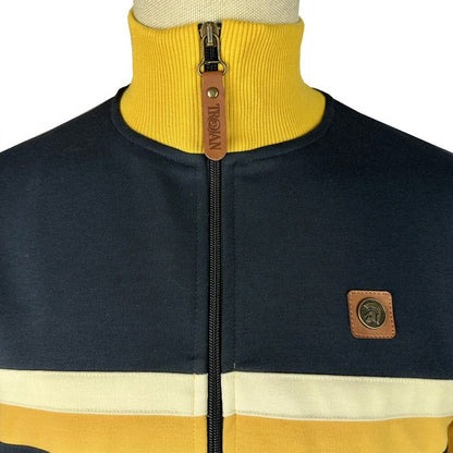 Trojan Records Retro Stripe Track Top Mustard