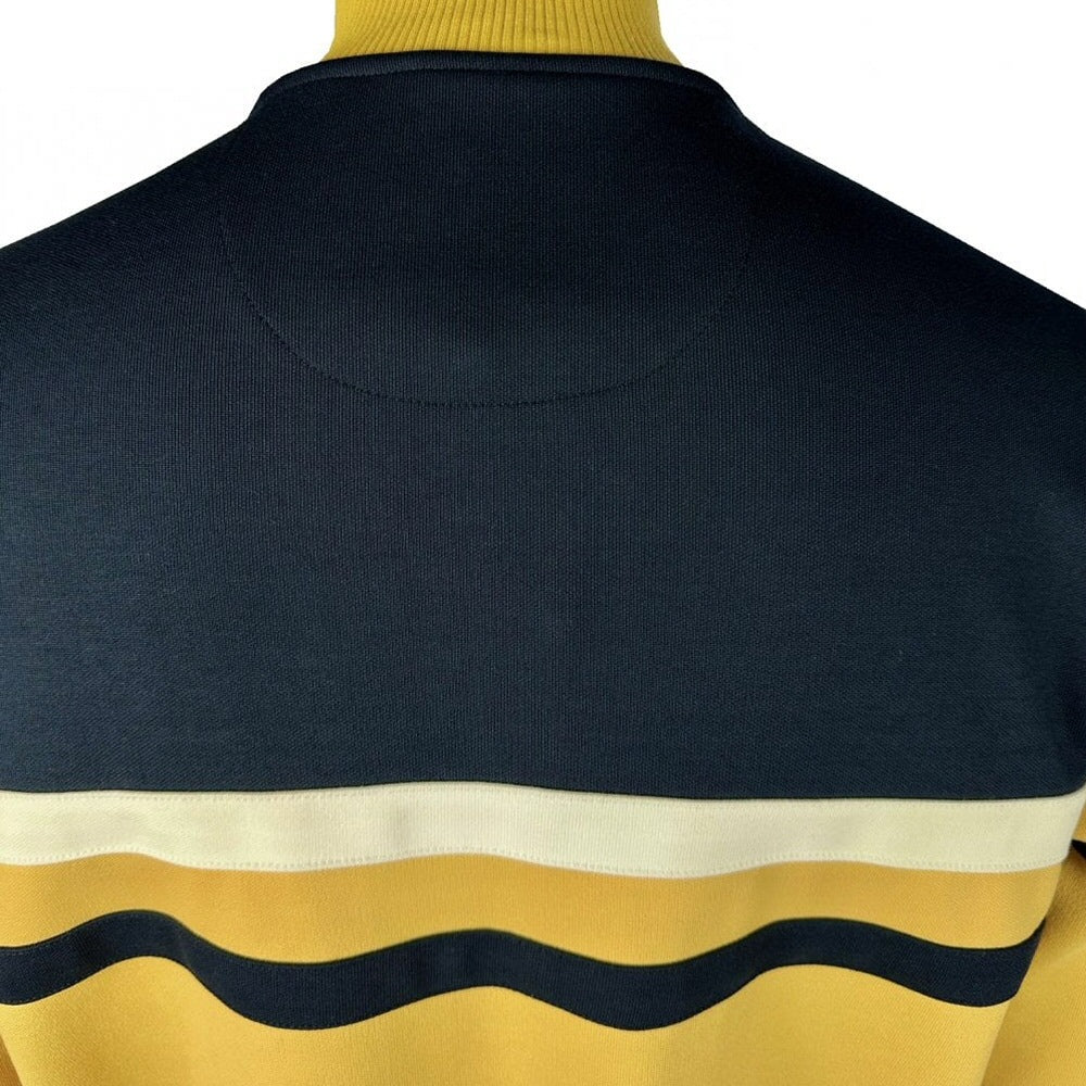 Trojan Records Retro Stripe Track Top Mustard