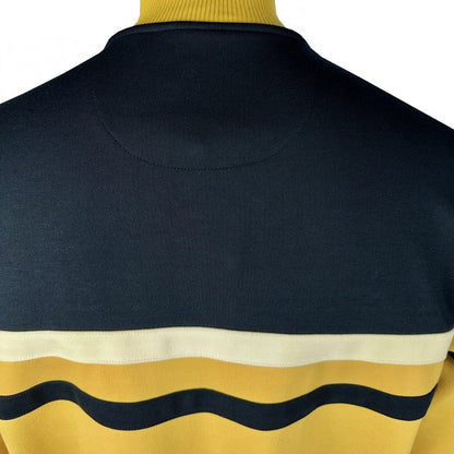 Trojan Records Retro Stripe Track Top Mustard