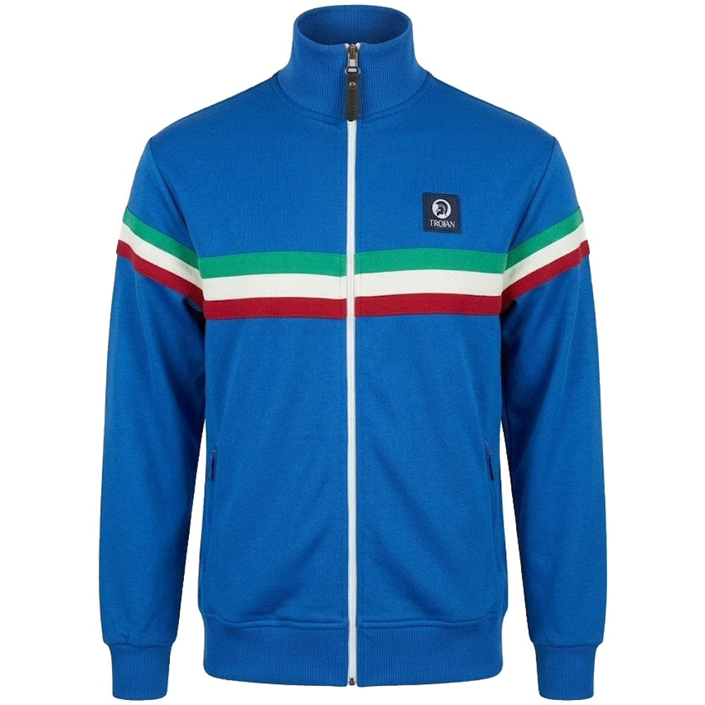 Trojan Records Retro Stripe Track Top Cobalt