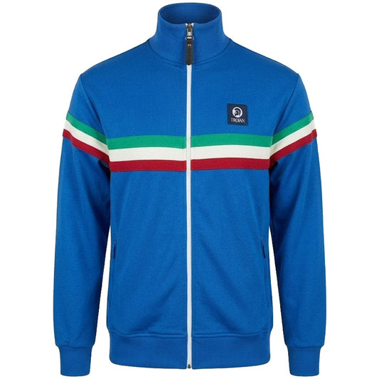 Trojan Records Retro Stripe Track Top Cobalt