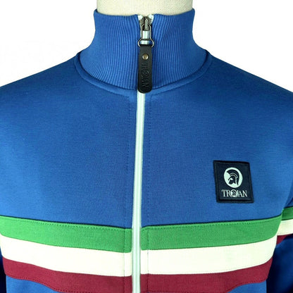 Trojan Records Retro Stripe Track Top Cobalt