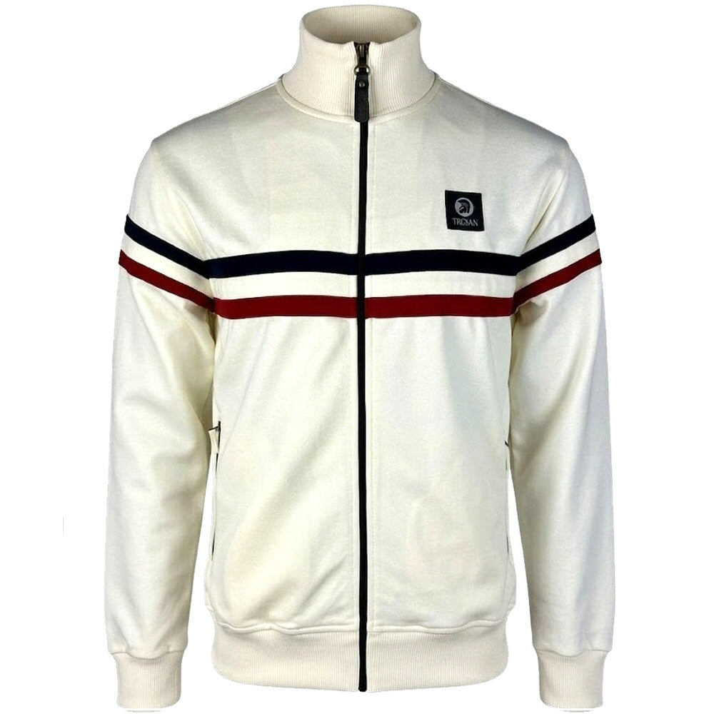 Trojan Records Retro Stripe Track Top Ecru