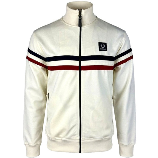 Trojan Records Retro Stripe Track Top Ecru