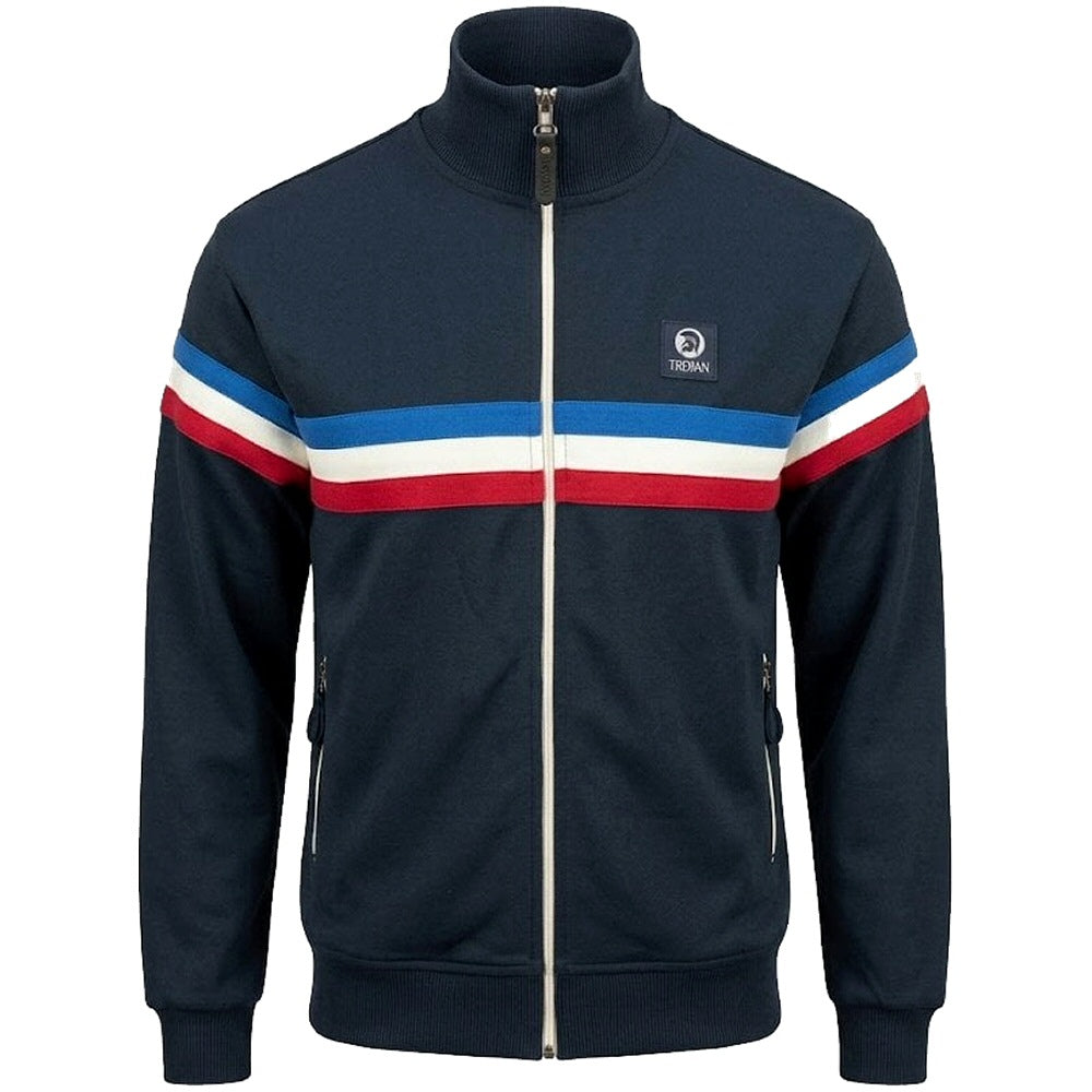 Trojan Records Retro Stripe Track Top Navy