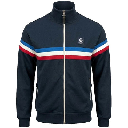 Trojan Records Retro Stripe Track Top Navy
